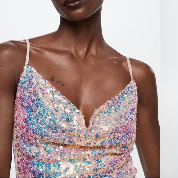 New Mango short sequin dress size 6 - Picture 3 of 8